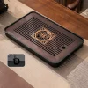 nouveau plateau à thé en bambou de style chinois avec stockage d'eau, table à thé de drainage, plateau à thé pour la maison, le bureau, accessoire de service à thé