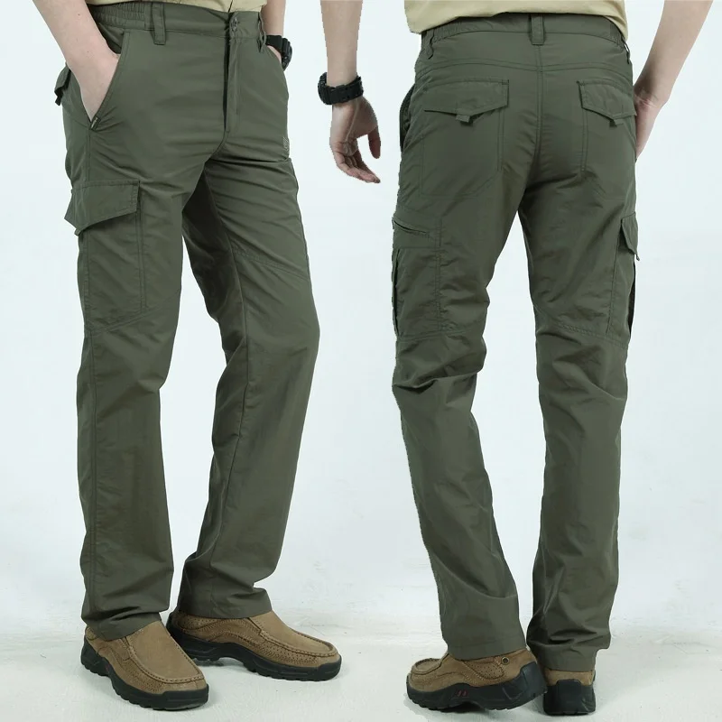 Été décontracté léger armée militaire pantalons longs mâle imperméable séchage rapide cargo camping salopette pantalon tactique respirant Été décontracté léger armée militaire pantalons longs mâle imperméable séchage rapide cargo camping salopette pantalon tactique respirant