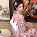 Kimono japonais traditionnel imprimé Floral, Style japonais, robe Kimono asiatique Sakura pour fille, élégante, nouvelle collection Kimono japonais traditionnel imprimé Floral, Style japonais, robe Kimono asiatique Sakura pour fille, élégante, nouvelle collection