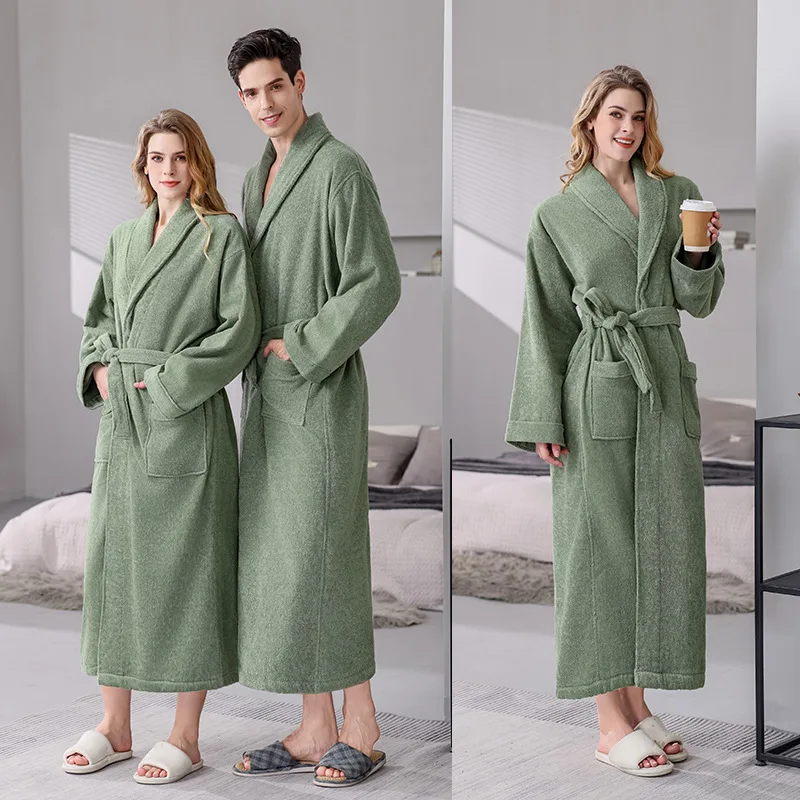 peignoir kimono 100% coton pour homme, grande taille, observateur, long, absorption, après la douche, vêtements de nuit peignoir kimono 100% coton pour homme, grande taille, observateur, long, absorption, après la douche, vêtements de nuit