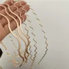 serre tête en métal ondulé doré pour femme, élégant, accessoire de coiffure