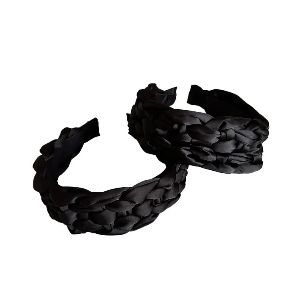 mode satin tressé bandeau large épaissi noir bandeau style coréen rembourré conception femmes tête cerceau coiffure mode satin tressé bandeau large épaissi noir bandeau style coréen rembourré conception femmes tête cerceau coiffure