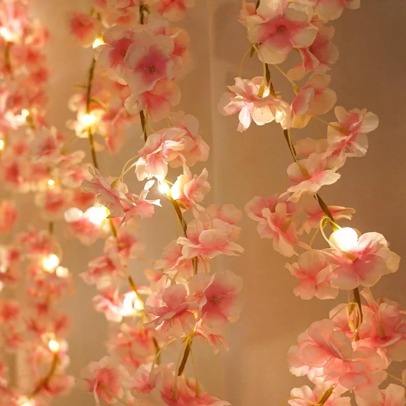 vigne de fleurs sakura artificielles de 180cm, pour décoration de mariage, arc de jardin, décoration de salle de maison, fête de mariée, fausse soie, ornement extérieur vigne de fleurs sakura artificielles de 180cm, pour décoration de mariage, arc de jardin, décoration de salle de maison, fête de mariée, fausse soie, ornement extérieur