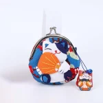 Design de mode Style japonais Maneki Neko porte-monnaie poupée fleur impression chat chanceux pochette PU sac de rangement porte-carte hommes