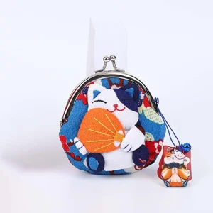 Design de mode Style japonais Maneki Neko porte-monnaie poupée fleur impression chat chanceux pochette PU sac de rangement porte-carte hommes Design de mode Style japonais Maneki Neko porte-monnaie poupée fleur impression chat chanceux pochette PU sac de rangement porte-carte hommes