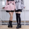 short gothique japonais y2k lolita pour femmes, pantalon court taille haute avec nœud à volants, mignon pour filles, harajuku, décontracté, ample, noir