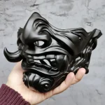 Masque Fantôme Demi-Visage en Résine pour Halloween, Accessoire de Carnaval pour Adulte
