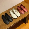 chaussures mary janes rondes pour femmes, bande élastique, document solide, peu profond, chaussures plates pour femmes, designer concis, nouvelle marque, chaussures pour filles