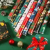 Papier d’emballage de cadeaux de noël, paquet de décoration de noël, accessoires d’emballage artistique du nouvel an, fournitures cadeaux DIY