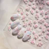 autocollants pour ongles sakura en relief doux 5d, 1 pièce, décoration pour nail art, décalcomanies auto adhésives à fleurs, autocollants à pression pour ongles