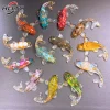 gravier en pierre de clip, figurine de poisson koi porte bonheur, mini statue de carpe de barrage à quartz en résine, décoration de maison, ornement de bureau, cadeau, 1 pièce