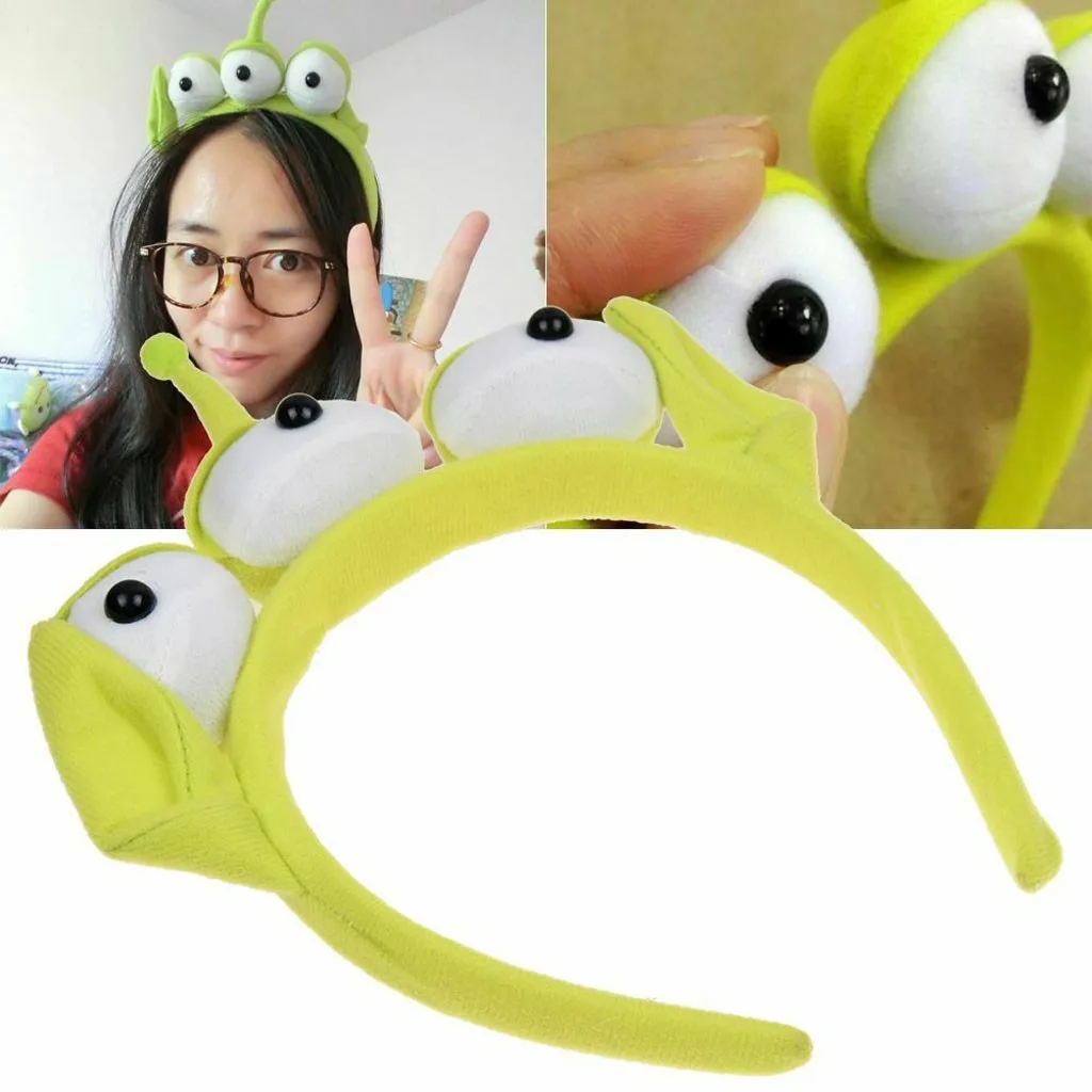 bandeau vert alien cosplay costume accessoires anime trois yeux monstre bandes de cheveux mignon drôle dessin animé bandeaux fille femmes bandeau vert alien cosplay costume accessoires anime trois yeux monstre bandes de cheveux mignon drôle dessin animé bandeaux fille femmes