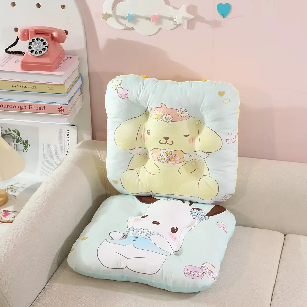 coussin de siège épais kuromi my melody pochacco, motif de dessin animé imprimé, coussin de dossier, décoration de maison de style japonais coussin de siège épais kuromi my melody pochacco, motif de dessin animé imprimé, coussin de dossier, décoration de maison de style japonais