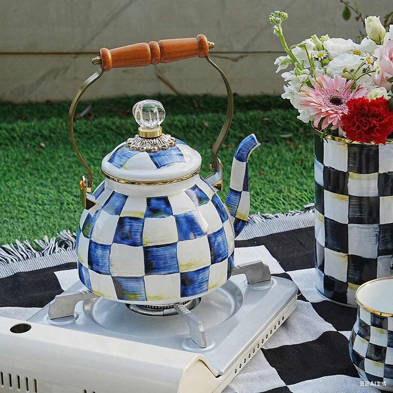 bouilloire à thé en émail de 2.5 litres, théière vintage émaillée, cuisinière pour eau, café, théière, décoration de cuisine à domicile avec poignée bouilloire à thé en émail de 2.5 litres, théière vintage émaillée, cuisinière pour eau, café, théière, décoration de cuisine à domicile avec poignée