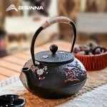 BISINNA théière en fonte avec passoire à thé en acier inoxydable bouilloire à eau tasse pour Camping en plein air loisirs Patio thé-bouillant BISINNA théière en fonte avec passoire à thé en acier inoxydable bouilloire à eau tasse pour Camping en plein air loisirs Patio thé-bouillant