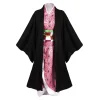costume de cosplay anime demon slayer kimetsu no yaiba kamado nezuko pour femmes, perruque kimono, tenue de carnaval d'halloween
