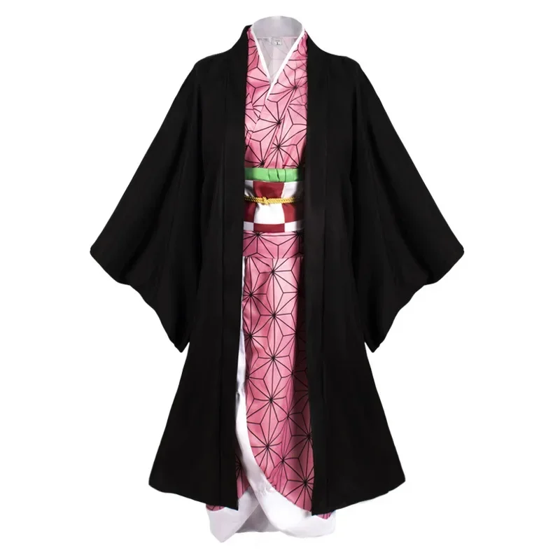 costume de cosplay anime demon slayer kimetsu no yaiba kamado nezuko pour femmes, perruque kimono, tenue de carnaval d'halloween costume de cosplay anime demon slayer kimetsu no yaiba kamado nezuko pour femmes, perruque kimono, tenue de carnaval d'halloween