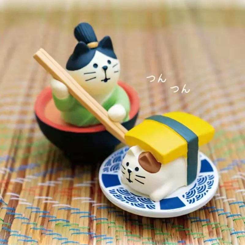 sushi restaurant zakka chat style japonais bricolage dessin animé aliments jouets miniatures décoration de la maison bureau résine artisanat petits ornements sushi restaurant zakka chat style japonais bricolage dessin animé aliments jouets miniatures décoration de la maison bureau résine artisanat petits ornements