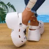 sandales à plateforme épaisse pour femmes, optique d'été, sabots astronomiques bricolage, chaussures de jardin, parker fermé, toboggans de plage coordonnants, mode 2024