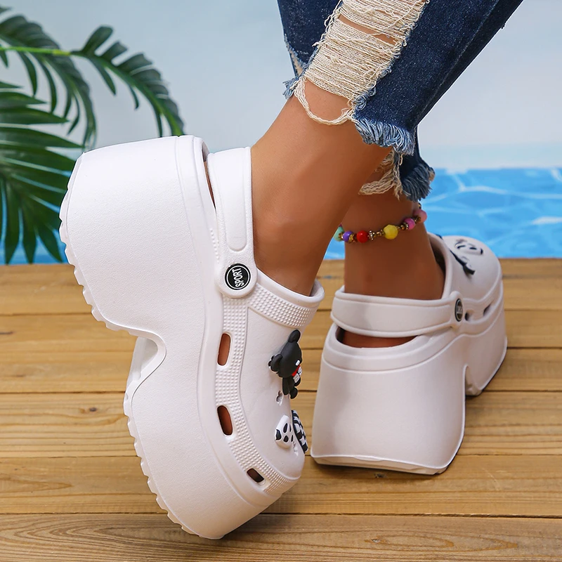sandales à plateforme épaisse pour femmes, optique d'été, sabots astronomiques bricolage, chaussures de jardin, parker fermé, toboggans de plage coordonnants, mode 2024 sandales à plateforme épaisse pour femmes, optique d'été, sabots astronomiques bricolage, chaussures de jardin, parker fermé, toboggans de plage coordonnants, mode 2024