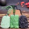 Collier pendentif dragon sculpté à la main en verre de style ethnique chinois pour hommes et femmes, amulette, cadeau de bijoux porte-bonheur, mode
