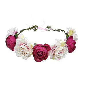 Couronne de fleurs pour cheveux rouges, 38cm, accessoires pour cheveux, délicats pour fête, séance photo, usage quotidien Couronne de fleurs pour cheveux rouges, 38cm, accessoires pour cheveux, délicats pour fête, séance photo, usage quotidien