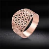 bague égyptienne creuse géométrique fleur de vie, bague israélienne en acier inoxydable pour hommes et femmes, accessoires en filigrane juif, bijoux viking