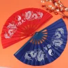 Éventail pliant en plastique dragon kung fu chinois et japonais, grande main d'environ 34x63cm, 1 pièce