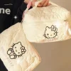 dessin animé sanrio hello kitty trousse de maquillage kawaii femmes portable grande capacité trousse de rangement de toilette portable voyage portable