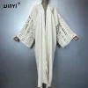 winyi nouveau manteau faashion pour les femmes nouveau 2025 manteau ample automne creux denim long vers le bas manteau maillot de bain couvrir hiver kimono