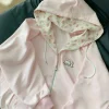 manteaux à capuche japonais pour femmes y2k, hauts pour femmes, couleur américaine vintage épissage avec vestes cardigan rétro épaisses, automne et hiver