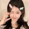 pinces à cheveux mignonnes pour femmes, 2 pièces/ensemble, anime sakura, fleur rose crémeuse, épingle à cheveux latérale bb pour couvre chef de fille, épingles à cheveux douces, ornement
