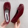 tabi chaussures ballet falts ballerine en cuir chaussures pour femmes bout fendu chaussures plates tabi sans lacet mocassins à fond souple avec nœud