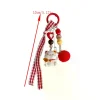 porte clés en forme de boule de fourrure rouge, chat porte bonheur, mignon et amusant, pendentif, chaîne de téléphone, sac, ornement suspendu, sac à dos, breloques, accessoire cadeau