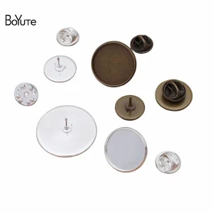 BoYuTe-Base de broche vierge cabochon avec fermoir papillon, broche bricolage, accessoires de bijoux, coureur IER 12 occupants, 20-25mm, 100 pièces par lot BoYuTe-Base de broche vierge cabochon avec fermoir papillon, broche bricolage, accessoires de bijoux, coureur IER 12 occupants, 20-25mm, 100 pièces par lot