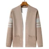cardigan tricoté pour hommes, ample, décontracté, polyvalent, mode papa d'âge moyen, pull simple, manteau, printemps automne