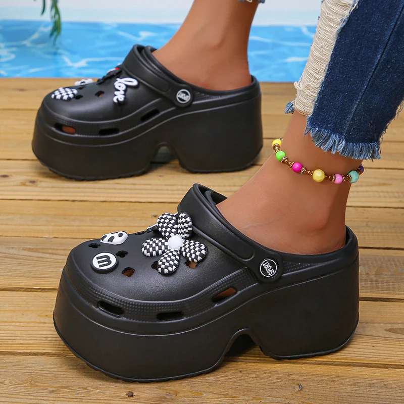 Sandales à plateforme épaisse pour femmes, optique d’été, sabots astronomiques bricolage, chaussures de jardin, Parker fermé, toboggans de plage coordonnants, mode 2024 Sandales à plateforme épaisse pour femmes, optique d’été, sabots astronomiques bricolage, chaussures de jardin, Parker fermé, toboggans de plage coordonnants, mode 2024