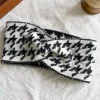 bandeau pied de poule pour femmes, accessoires pour cheveux, style à large bord, cerceau pour cheveux, lunette, bandeaux à la mode