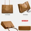 mode nouveau kaki femmes ol sac à main en cuir véritable dames sac à bandoulière grand sac fourre tout grande capacité shopper sacs pockets