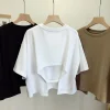 Été dames décontracté dos nu T-Shirt coréen femmes col rond ample doux épicé vent à manches courtes culture hauts femmes vêtements
