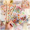 1 pc/4 pièces style japonais kawaii nourriture goutte 3d relief autocollants scrapbooking bricolage journal papeterie journal décor mignon autocollants