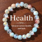 Bracelet de perles Aura Quartz et sédiments océaniques, 1 pièce, unisexe, bijoux en cristal homopathique, apporte l&rsquo;abondance, la prospérité