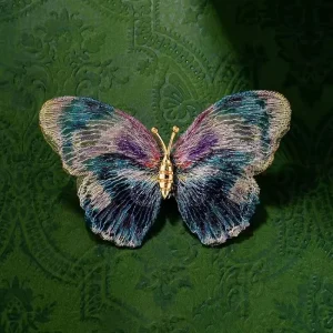Broche papillon brodée exquise pour femme, haut de gamme, élégant, rétro, Corsage d&rsquo;insecte, Design haut de gamme, accessoire de costume