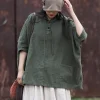 yasuk chemises décontractées d'été pour femmes, t shirts adt pull, cœur doux, sport, coton, lin, manteau de thé à capuche, solide, style chinois rétro