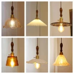 Vintage japonais américain rétro noyer laiton verre suspension pour Bar Restaurant chambre fenêtre couloir étude décor à la maison Ceil Vintage japonais américain rétro noyer laiton verre suspension pour Bar Restaurant chambre fenêtre couloir étude décor à la maison Ceil