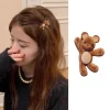 Épingle à cheveux ours de dessin animé, ornement de cheveux, design mignon, léger, style doux, pince à cheveux latérale, flocage durable, accessoires pour cheveux