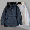 veste à capuche à manches longues pour hommes, manteau décontracté, grande poche, vêtements hip hop, sourire, patchwork, adt