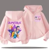 k pop demon hunters manteau à capuche pour enfant anime huntrix rumi zoey dessin animé mode veste zippée garçon fille mignon haut enfants vêtements cadeau