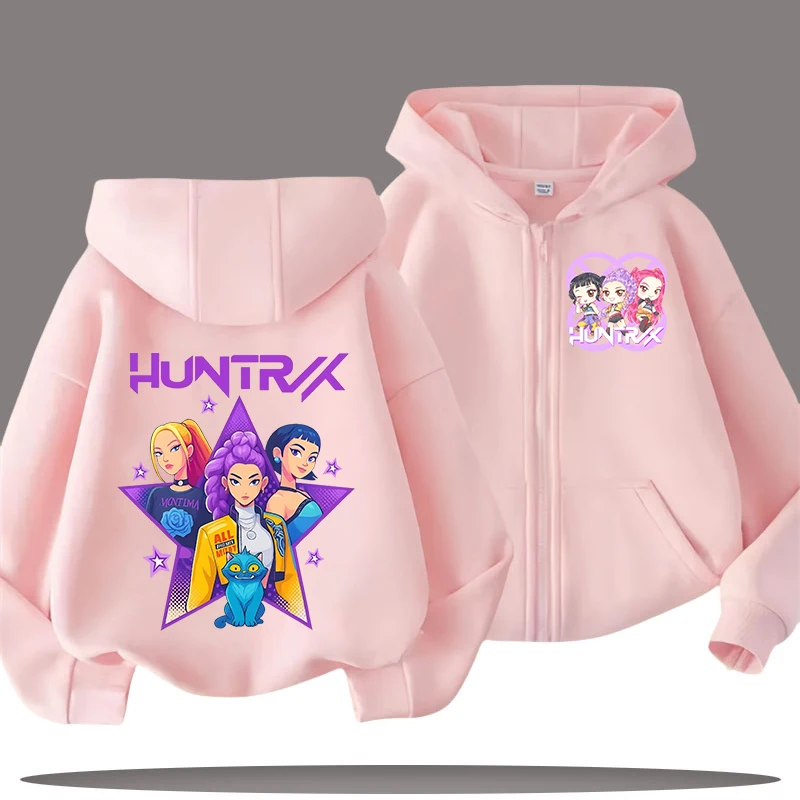 k pop demon hunters manteau à capuche pour enfant anime huntrix rumi zoey dessin animé mode veste zippée garçon fille mignon haut enfants vêtements cadeau k pop demon hunters manteau à capuche pour enfant anime huntrix rumi zoey dessin animé mode veste zippée garçon fille mignon haut enfants vêtements cadeau