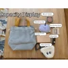 sac de rangement à cordon de serrage à poignée supérieure, pochette de rangement portable et réutilisable pour cosmétiques, rayures, porte monnaie pratique, petits articles